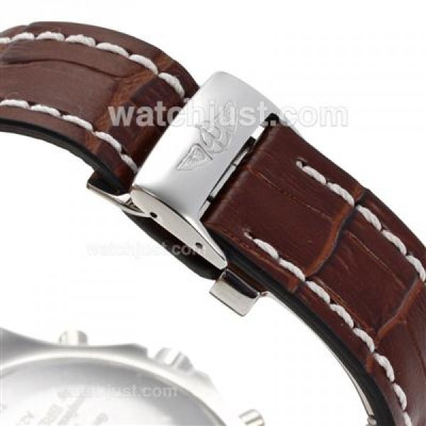 Breitling for Bentley Big Date 6.75 Chronograph Swiss Valjoux 7750 Movement with White Dial-Leather Strap