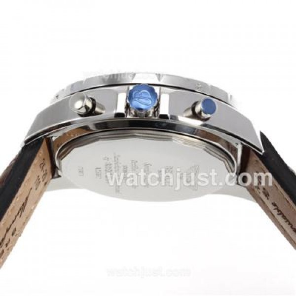Breitling for Bentley Big Date 6.75 Chronograph Swiss Valjoux 7750 Movement with White Dial-Leather Strap