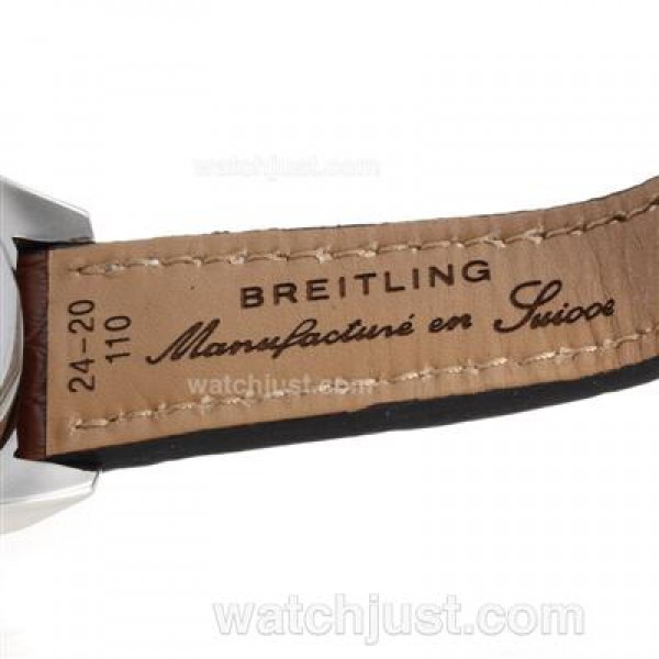 Breitling for Bentley Big Date 6.75 Chronograph Swiss Valjoux 7750 Movement with White Dial-Leather Strap