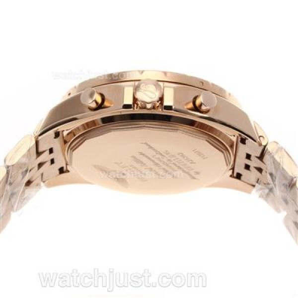 Breitling for Bentley Chronograph Swiss Valjoux 7750 Movement Full Rose Gold with Brown Dial