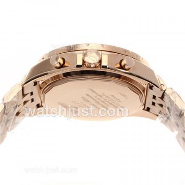 Breitling for Bentley Chronograph Swiss Valjoux 7750 Movement Full Rose Gold with White Dial