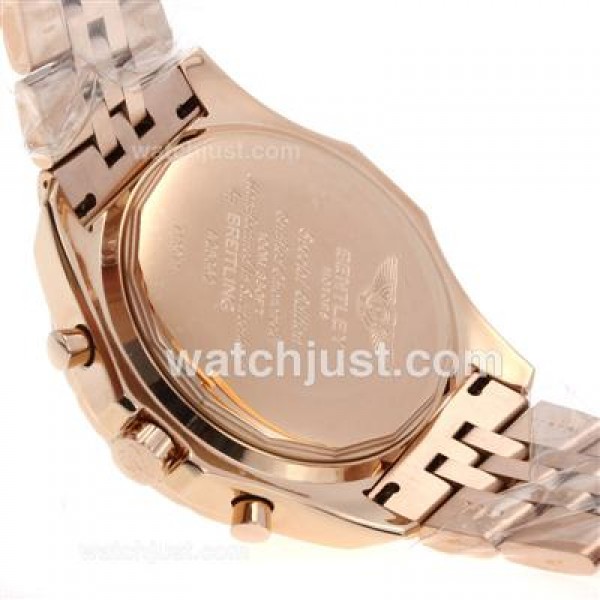 Breitling for Bentley Chronograph Swiss Valjoux 7750 Movement Full Rose Gold with White Dial
