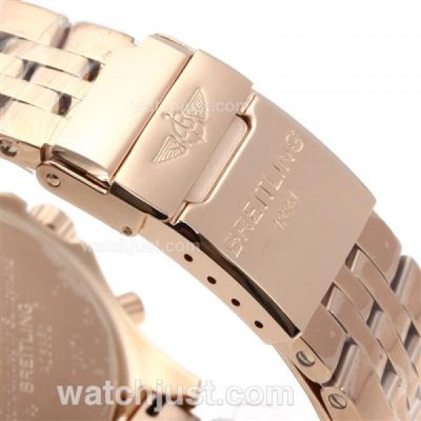Breitling for Bentley Chronograph Swiss Valjoux 7750 Movement Full Rose Gold with White Dial