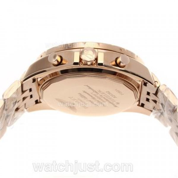 Breitling for Bentley Chronograph Swiss Valjoux 7750 Movement Full Rose Gold with Black Dial