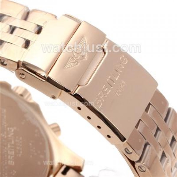 Breitling for Bentley Chronograph Swiss Valjoux 7750 Movement Full Rose Gold with Black Dial