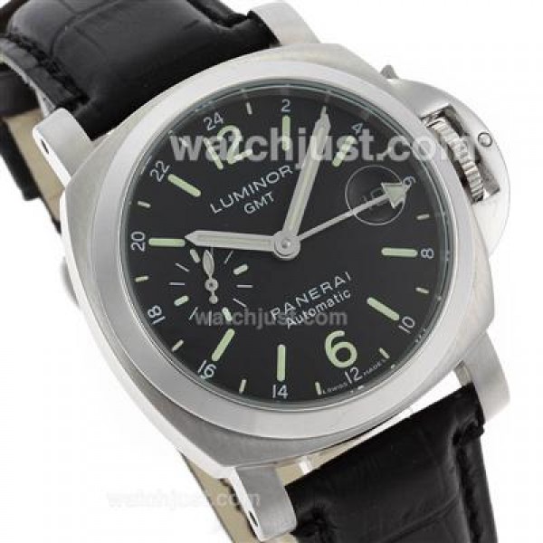 Panerai Luminor Working GMT Automatic with Black Dial-Leather Strap