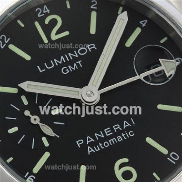 Panerai Luminor Working GMT Automatic with Black Dial-Leather Strap