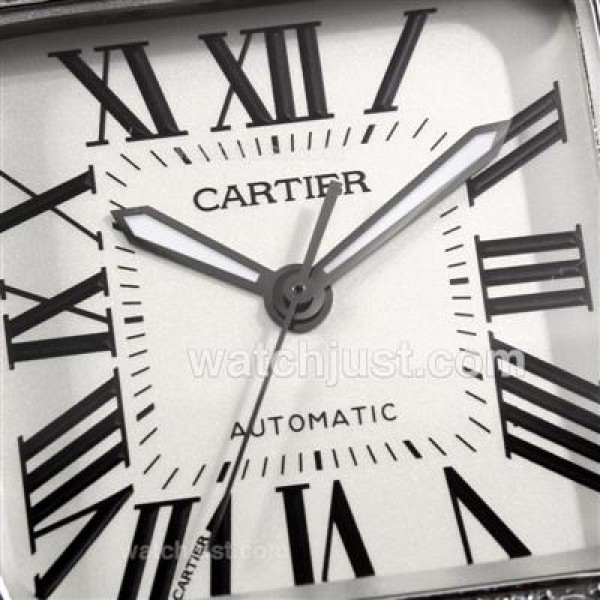Swiss Movement Cartier Santos 100 Replica Watches With White Dials For Men