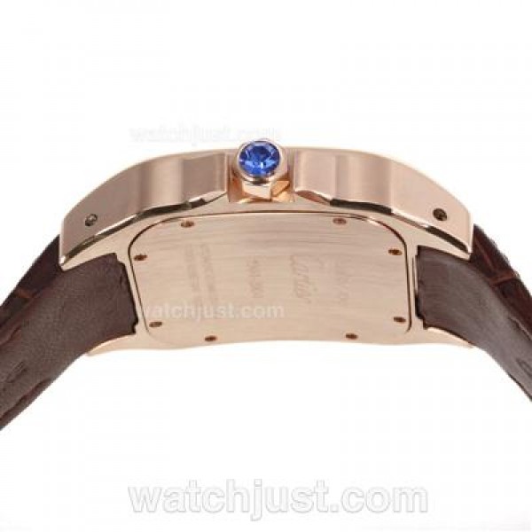 Best Quality Cartier Santos 100 Fake Watches With White Dials For Men