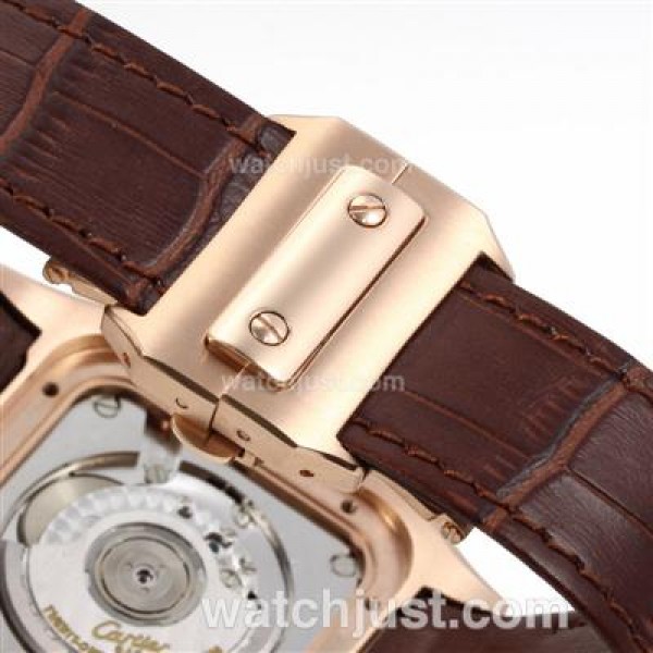 Best Quality Cartier Santos 100 Fake Watches With White Dials For Men