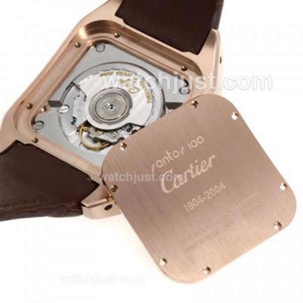 Best Quality Cartier Santos 100 Fake Watches With White Dials For Men