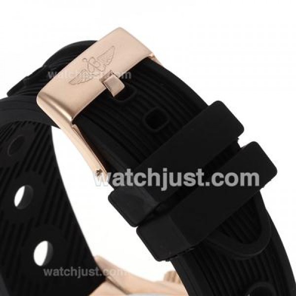 Breitling Chronomat B01 Working Chronograph Rose Gold Case with White Dial-Rubber Strap