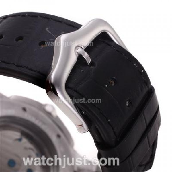 Cartier Calibre de Cartier Automatic with Black Dial-Leather Strap