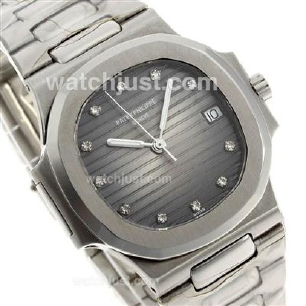 Patek Philippe Nautilus Swiss ETA 2836 Movement Diamond Markers with Gray Dial S/S