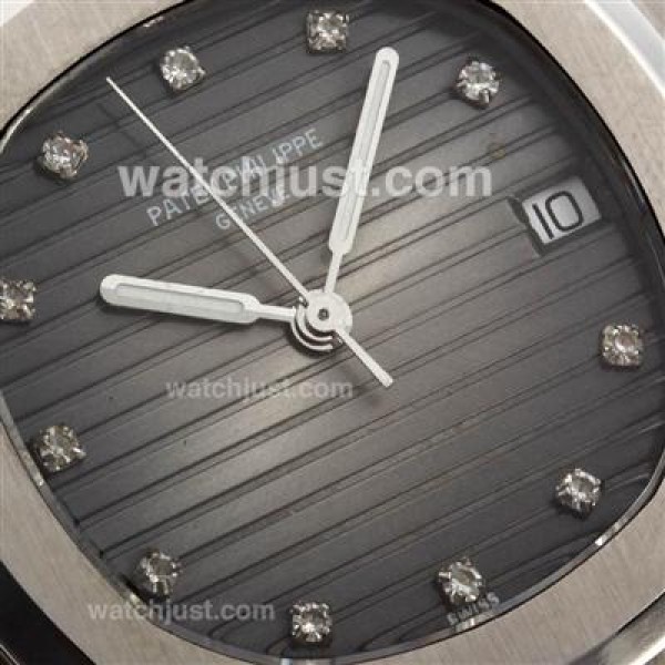 Patek Philippe Nautilus Swiss ETA 2836 Movement Diamond Markers with Gray Dial S/S