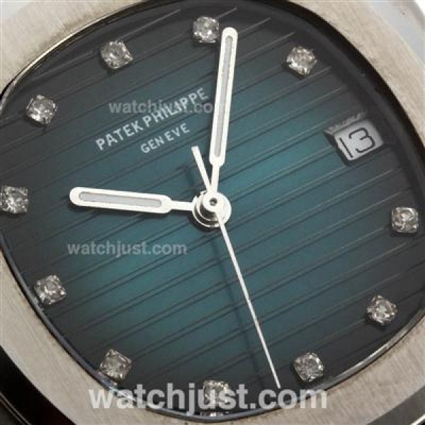 Patek Philippe Nautilus Swiss ETA 2836 Movement Diamond Markers with Green Dial S/S