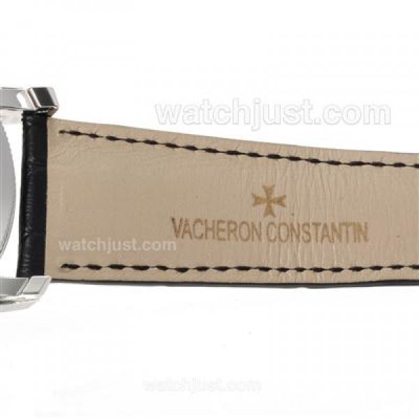 UK Top Quality Replica Vacheron Constantin Working Tourbillon Manual Winding with White Dial-Leather Strap