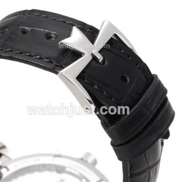 UK Top Quality Replica Vacheron Constantin Working Tourbillon Manual Winding with White Dial-Leather Strap