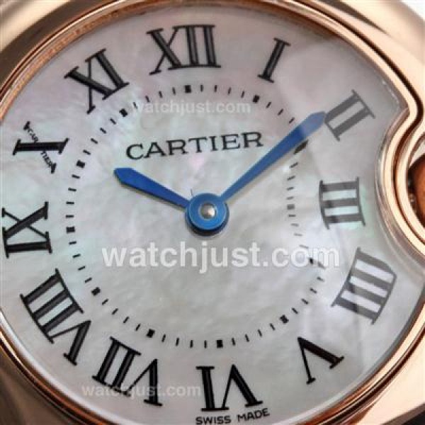 Cartier Ballon Bleu de Swiss ETA Movement Full Rose Gold with MOP Dial-Lady Size