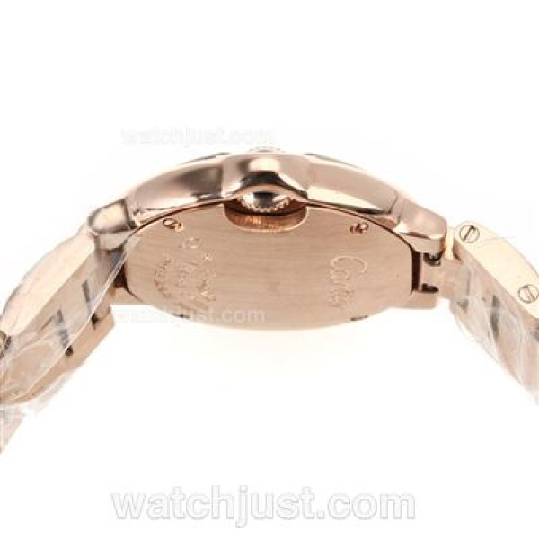 Cartier Ballon Bleu de Swiss ETA Movement Full Rose Gold with MOP Dial-Lady Size