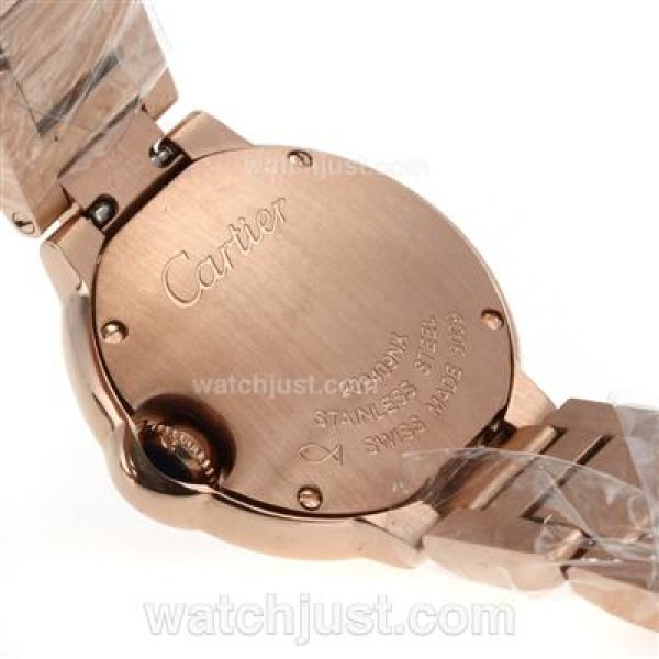 Cartier Ballon Bleu de Swiss ETA Movement Full Rose Gold with MOP Dial-Lady Size