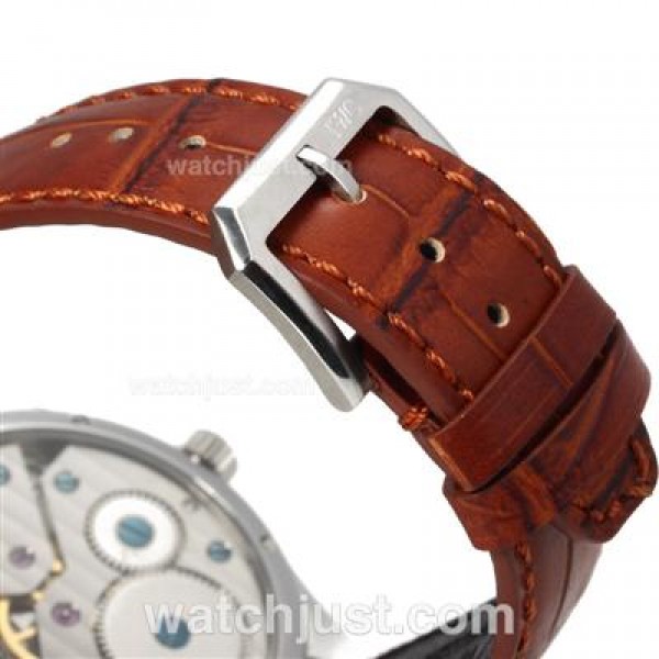IWC Portuguese Manual Winding Rose Gold Number Markers with White Dial-Leather Strap