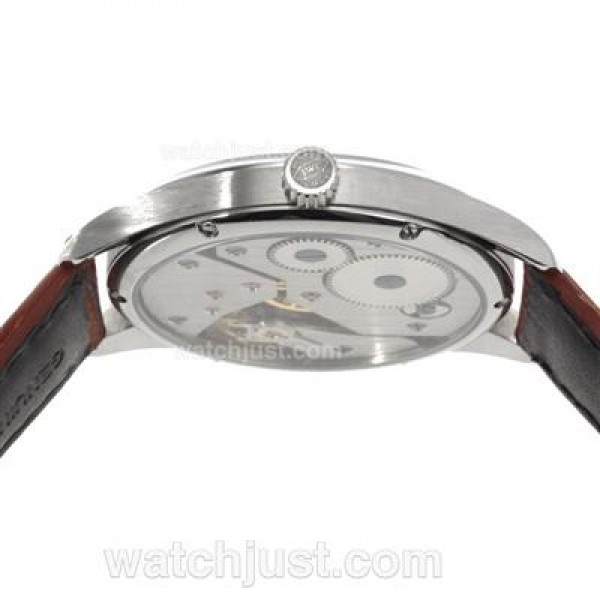 IWC Portuguese Manual Winding Rose Gold Number Markers with White Dial-Leather Strap