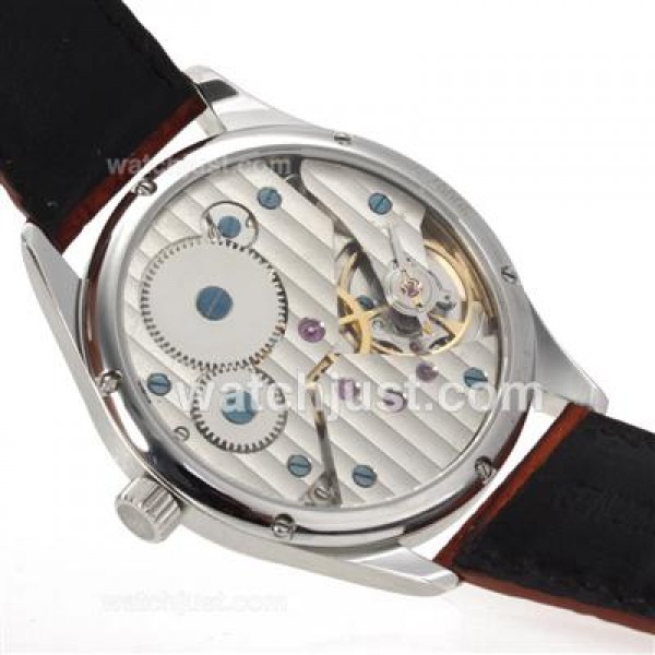 IWC Portuguese Manual Winding Rose Gold Number Markers with White Dial-Leather Strap