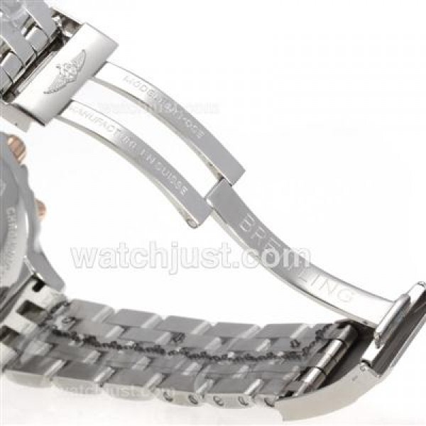 Breitling Chronomat B01 Chronograph Swiss Valjoux 7750 Movement Two Tone Case with White Dial