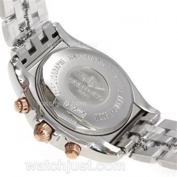 Breitling Chronomat B01 Chronograph Swiss Valjoux 7750 Movement Two Tone Case with White Dial