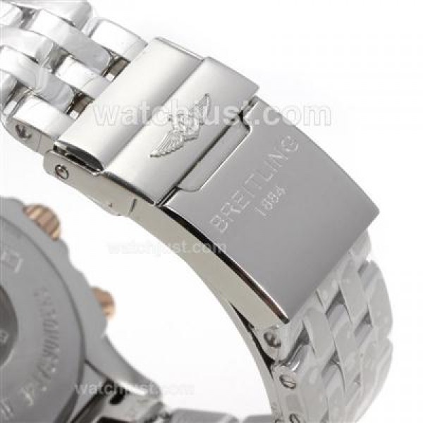 Breitling Chronomat B01 Chronograph Swiss Valjoux 7750 Movement Two Tone Case with White Dial