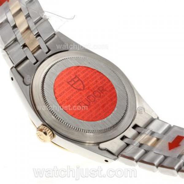 Tudor Prince Date Swiss ETA 2836 Movement 14K Wrapped Two Tone Stick Markers with Golden Dial
