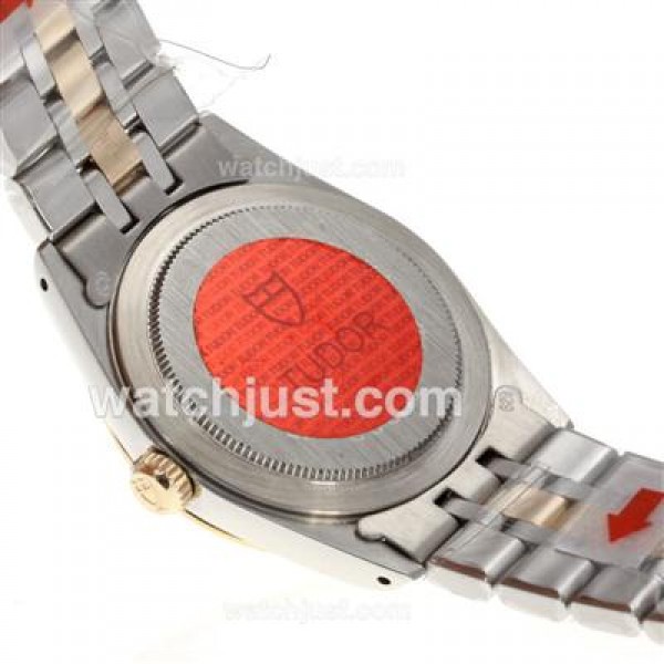 Tudor Prince Date Swiss ETA 2836 Movement 14K Wrapped Two Tone Diamond Markers with Golden Dial