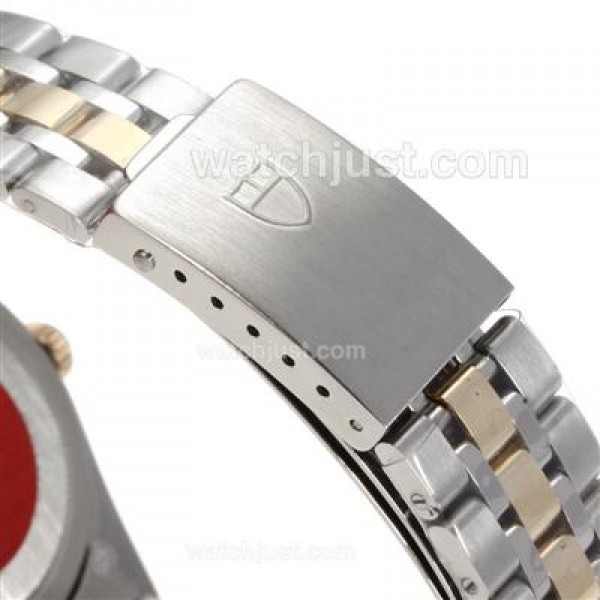 Tudor Prince Date Swiss ETA 2836 Movement 14K Wrapped Two Tone Diamond Markers with Golden Dial
