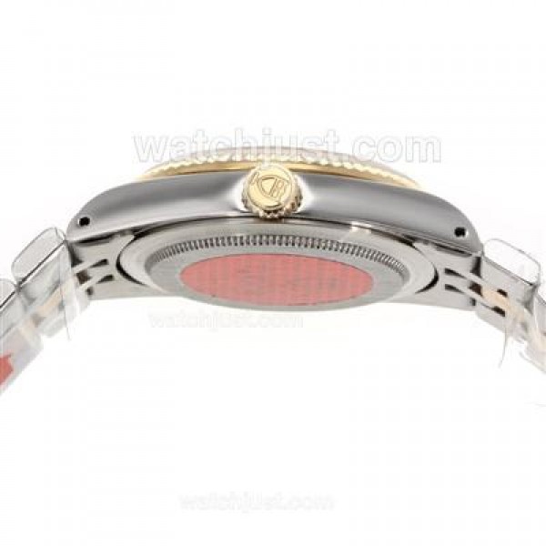 Tudor Prince Date Swiss ETA 2836 Movement 14K Wrapped Two Tone Diamond Markers with Golden Dial