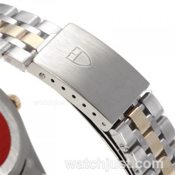 Tudor Prince Date Swiss ETA 2836 Movement 14K Wrapped Two Tone Diamond Markers with Golden Dial