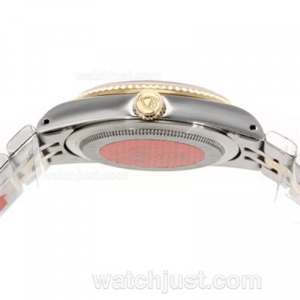 Tudor Prince Date Swiss ETA 2836 Movement 14K Wrapped Two Tone Diamond Markers with Black Dial