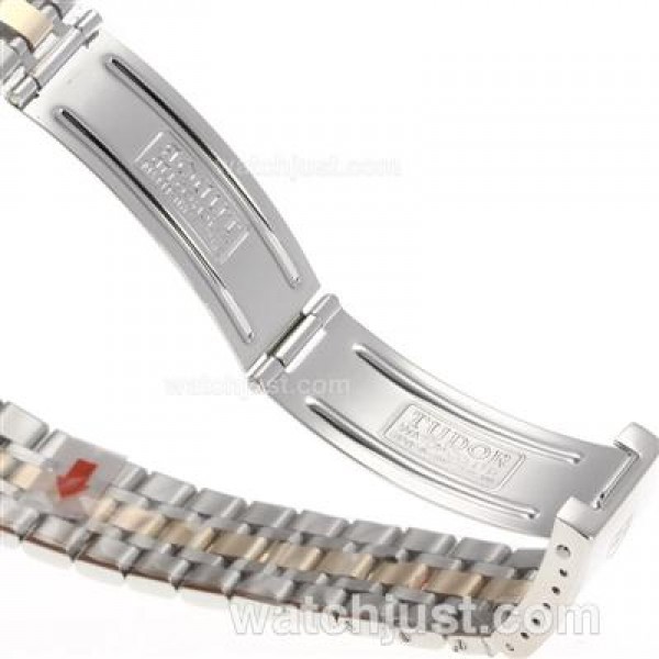Tudor Prince Date Swiss ETA 2836 Movement 14K Wrapped Two Tone Diamond Markers with Black Dial