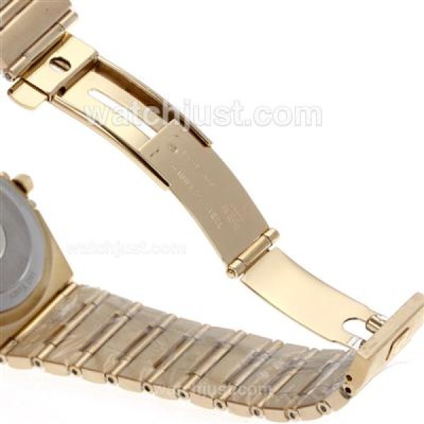 Omega Constellation Swiss ETA Movement Full Gold Diamond Bezel and Markers with Golden Dial