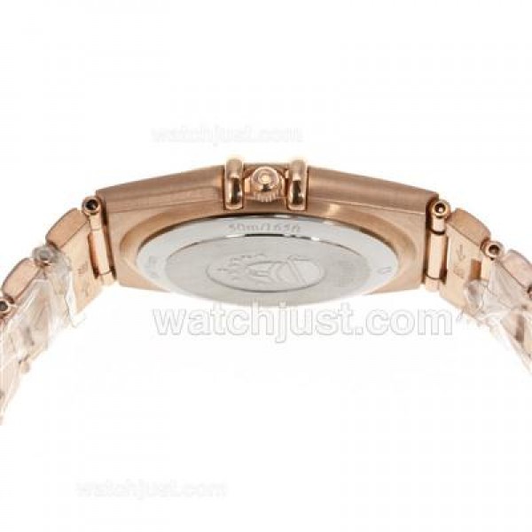 Omega Constellation Swiss ETA Movement Full Rose Gold Diamond Markers with MOP Dial