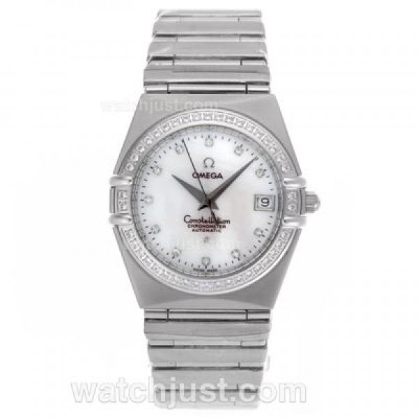 Omega Constellation Swiss ETA Movement Diamond Bezel and Markers with MOP Dial