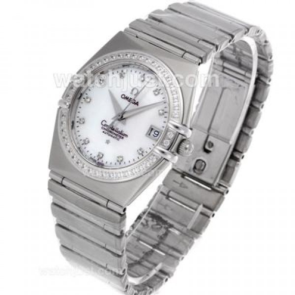 Omega Constellation Swiss ETA Movement Diamond Bezel and Markers with MOP Dial