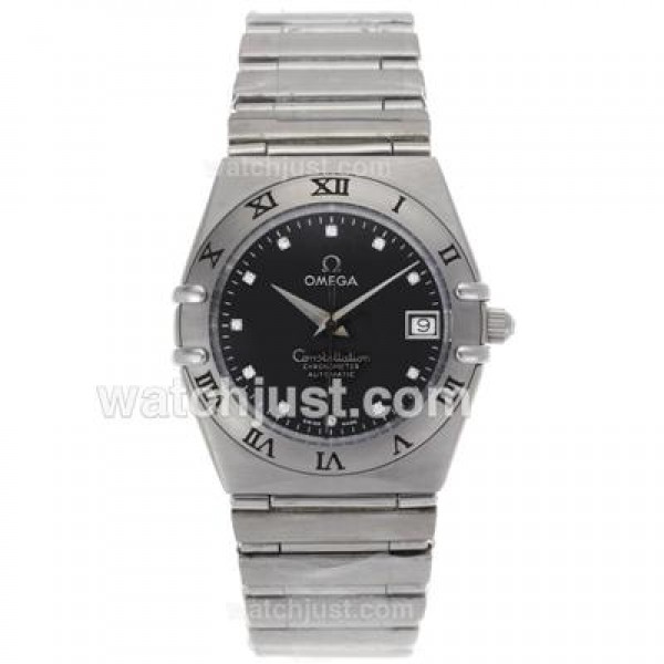 Omega Constellation Swiss ETA Movement Diamond Markers with Black Dial