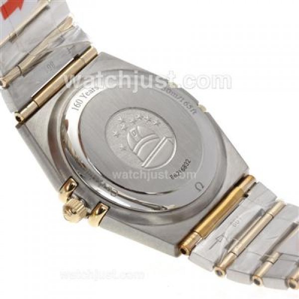 Omega Constellation Swiss ETA Movement Two Tone Diamond Bezel and Markers with White Dial