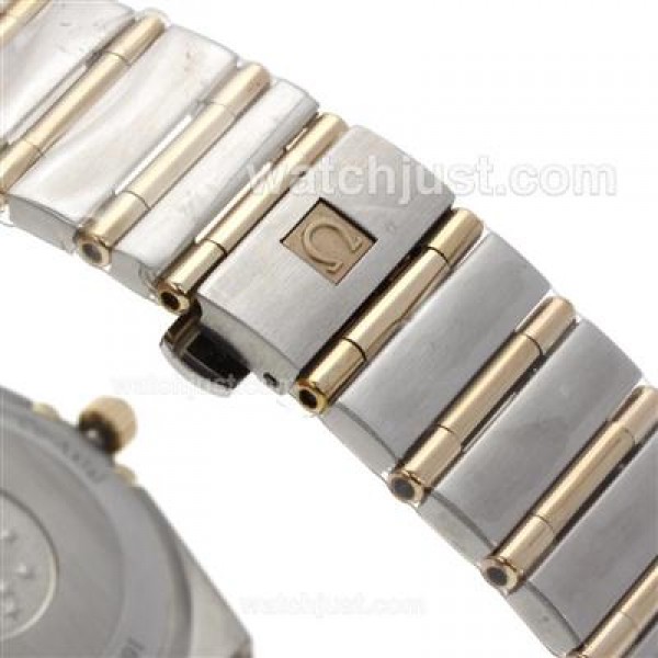 Omega Constellation Swiss ETA Movement Two Tone Diamond Bezel and Markers with White Dial
