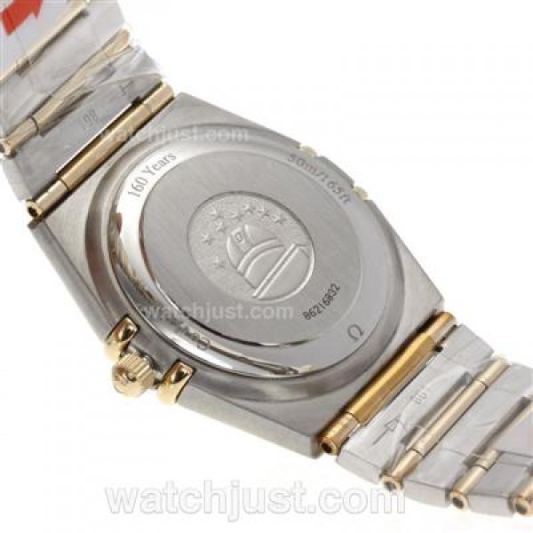 Omega Constellation Swiss ETA Movement Two Tone Diamond Bezel and Markers with Golden Dial