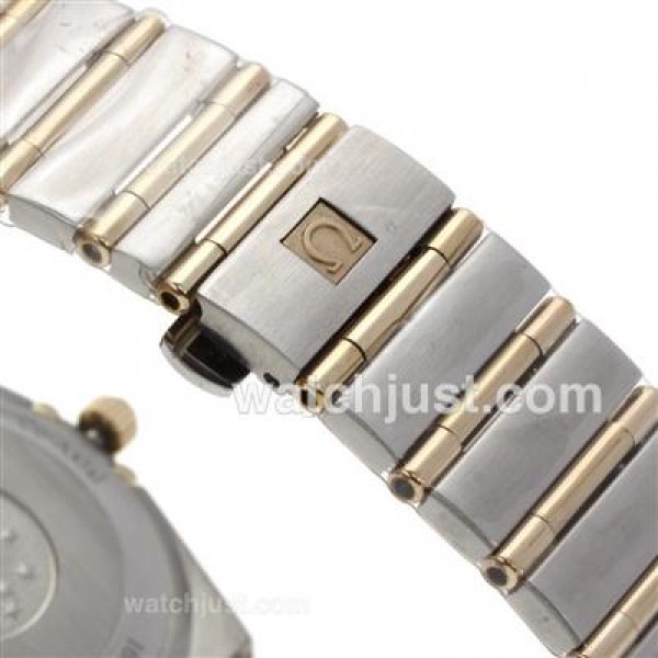 Omega Constellation Swiss ETA Movement Two Tone Diamond Bezel and Markers with Golden Dial