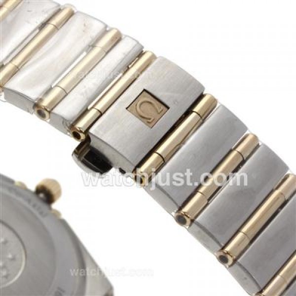Omega Constellation Swiss ETA Movement Two Tone Diamond Bezel and Markers with Black Dial