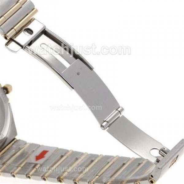 Omega Constellation Swiss ETA Movement Two Tone Diamond Bezel and Markers with White Dial