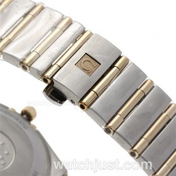 Omega Constellation Swiss ETA Movement Two Tone Diamond Bezel and Markers with White Dial